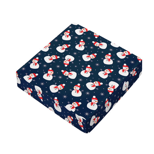Xmas Snowman Pattern Print Outdoor Seat Cushion Cover
