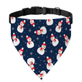 Xmas Snowman Pattern Print Over The Collar Dog Bandana