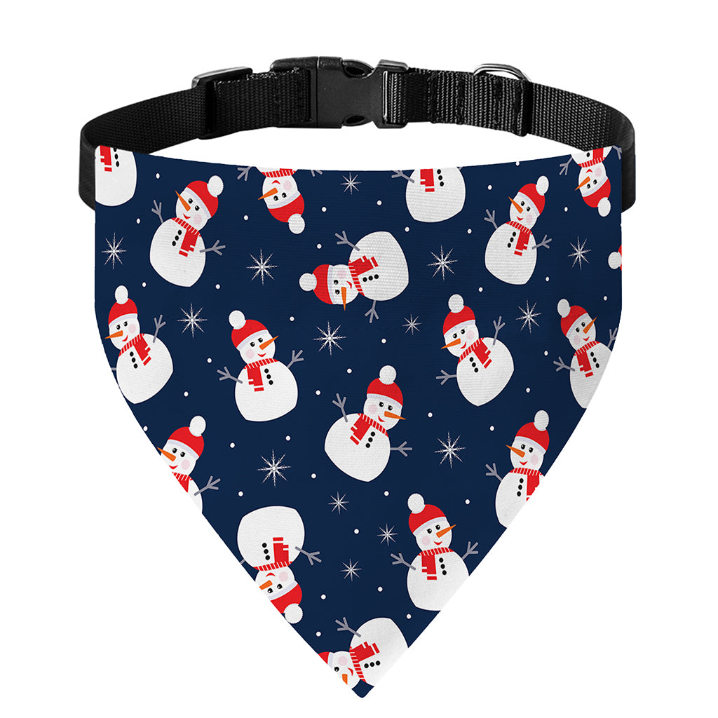 Xmas Snowman Pattern Print Over The Collar Dog Bandana