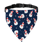 Xmas Snowman Pattern Print Over The Collar Dog Bandana
