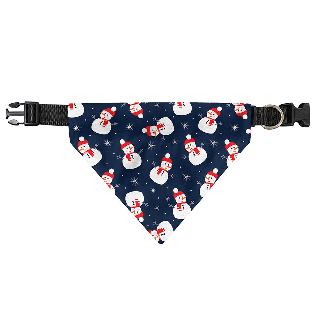Xmas Snowman Pattern Print Over The Collar Dog Bandana