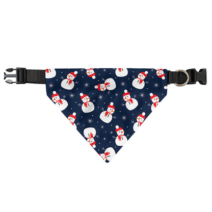 Xmas Snowman Pattern Print Over The Collar Dog Bandana
