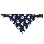 Xmas Snowman Pattern Print Over The Collar Dog Bandana