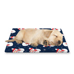 Xmas Snowman Pattern Print Pet Cooling Mat Cover