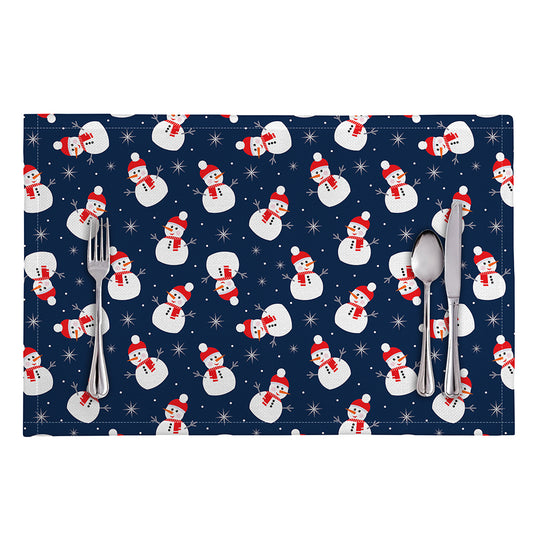 Xmas Snowman Pattern Print Placemat