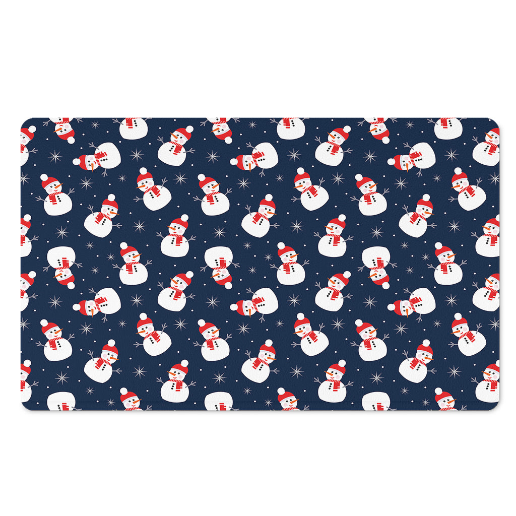 Xmas Snowman Pattern Print Polyester Doormat