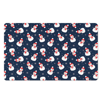 Xmas Snowman Pattern Print Polyester Doormat