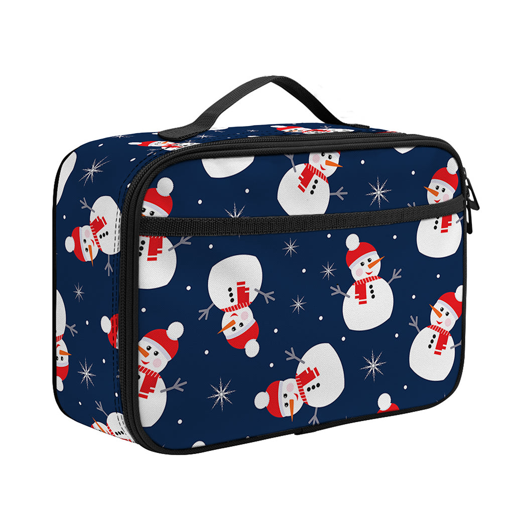 Xmas Snowman Pattern Print Portable Lunch Bag