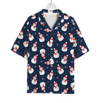Xmas Snowman Pattern Print Rayon Hawaiian Shirt