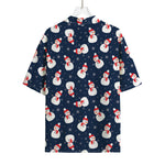 Xmas Snowman Pattern Print Rayon Hawaiian Shirt