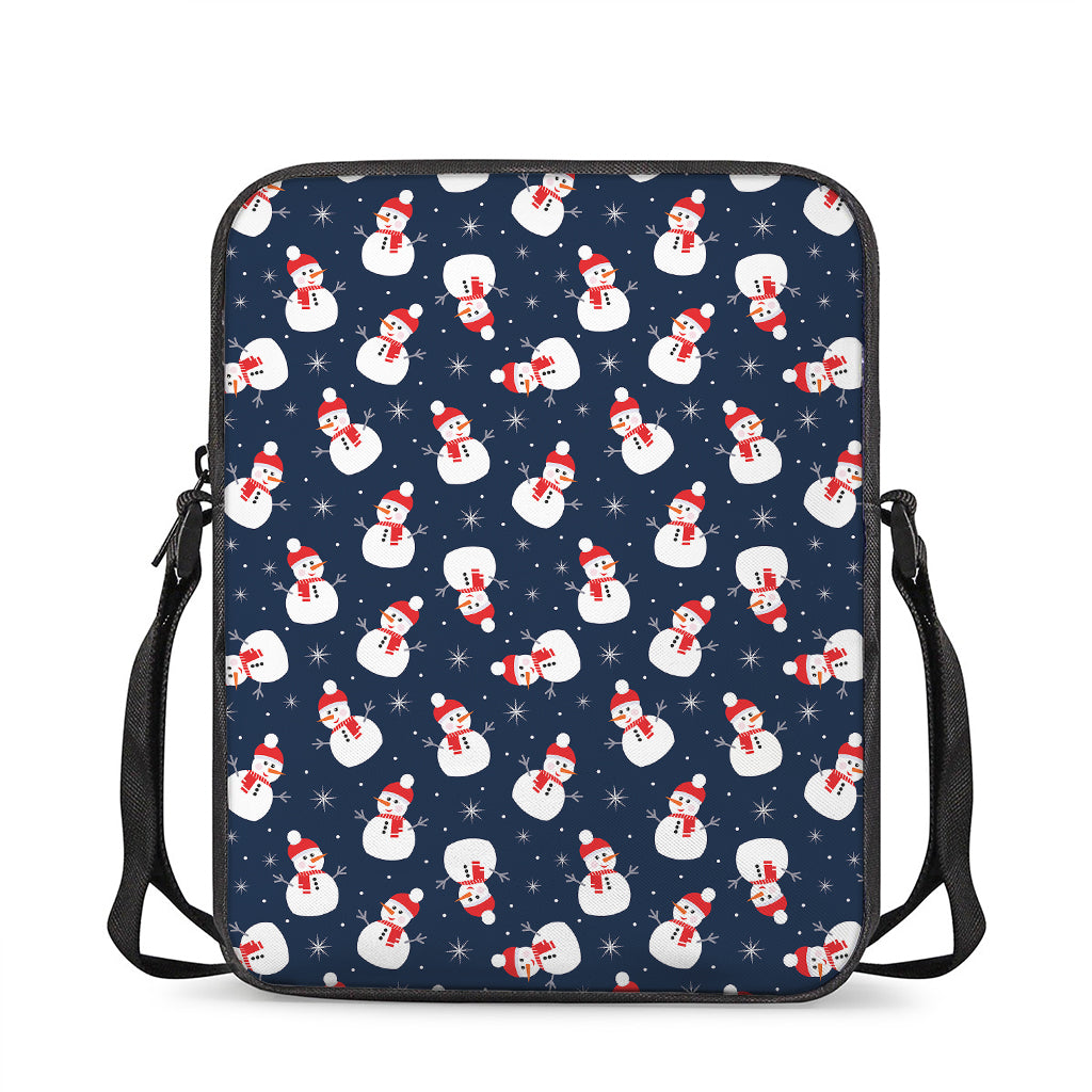 Xmas Snowman Pattern Print Rectangular Crossbody Bag