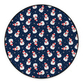 Xmas Snowman Pattern Print Round Floor Mat