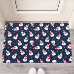 Xmas Snowman Pattern Print Rubber Doormat