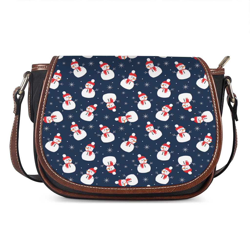 Xmas Snowman Pattern Print Saddle Bag