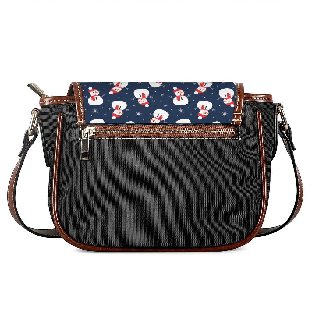 Xmas Snowman Pattern Print Saddle Bag