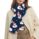 Xmas Snowman Pattern Print Scarf