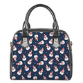 Xmas Snowman Pattern Print Shoulder Handbag