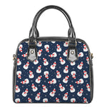 Xmas Snowman Pattern Print Shoulder Handbag
