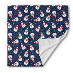 Xmas Snowman Pattern Print Silk Bandana
