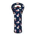 Xmas Snowman Pattern Print Single Neoprene Wine Tote