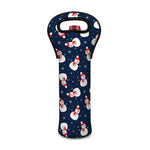 Xmas Snowman Pattern Print Single Neoprene Wine Tote