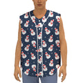 Xmas Snowman Pattern Print Sleeveless Baseball Jersey