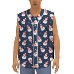 Xmas Snowman Pattern Print Sleeveless Baseball Jersey