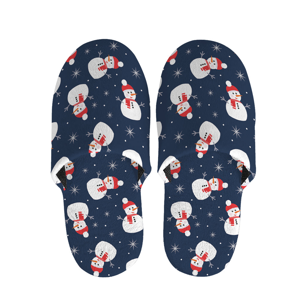 Xmas Snowman Pattern Print Slippers