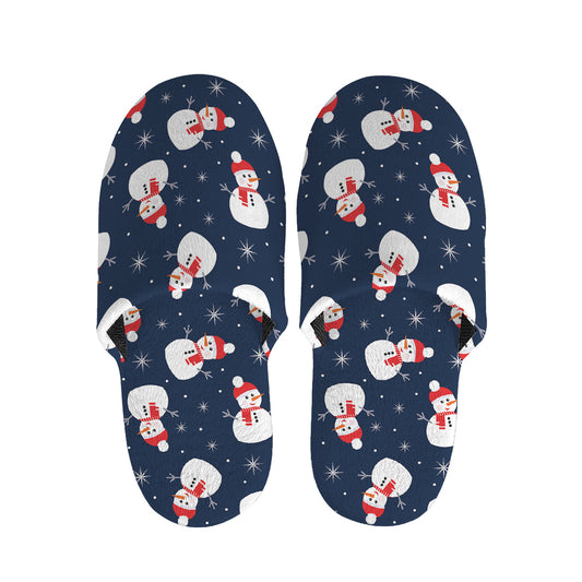 Xmas Snowman Pattern Print Slippers