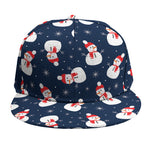 Xmas Snowman Pattern Print Snapback Cap
