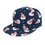 Xmas Snowman Pattern Print Snapback Cap