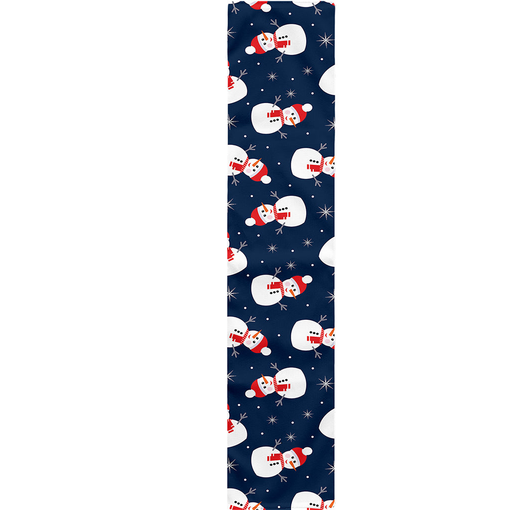 Xmas Snowman Pattern Print Table Runner