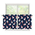 Xmas Snowman Pattern Print Tier Curtains