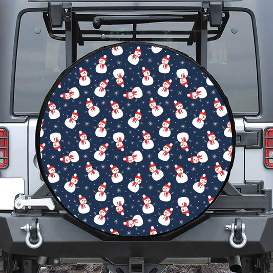 Xmas Snowman Pattern Print Tire Cover