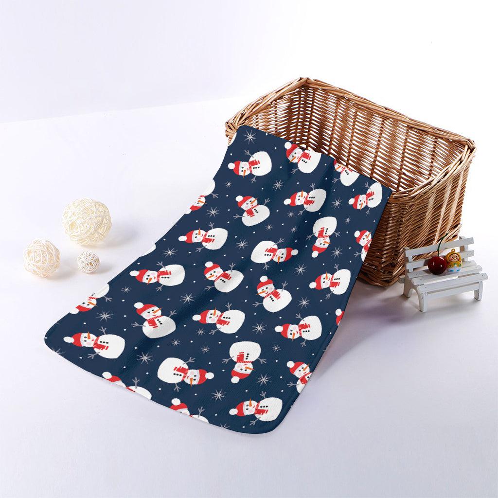 Xmas Snowman Pattern Print Towel