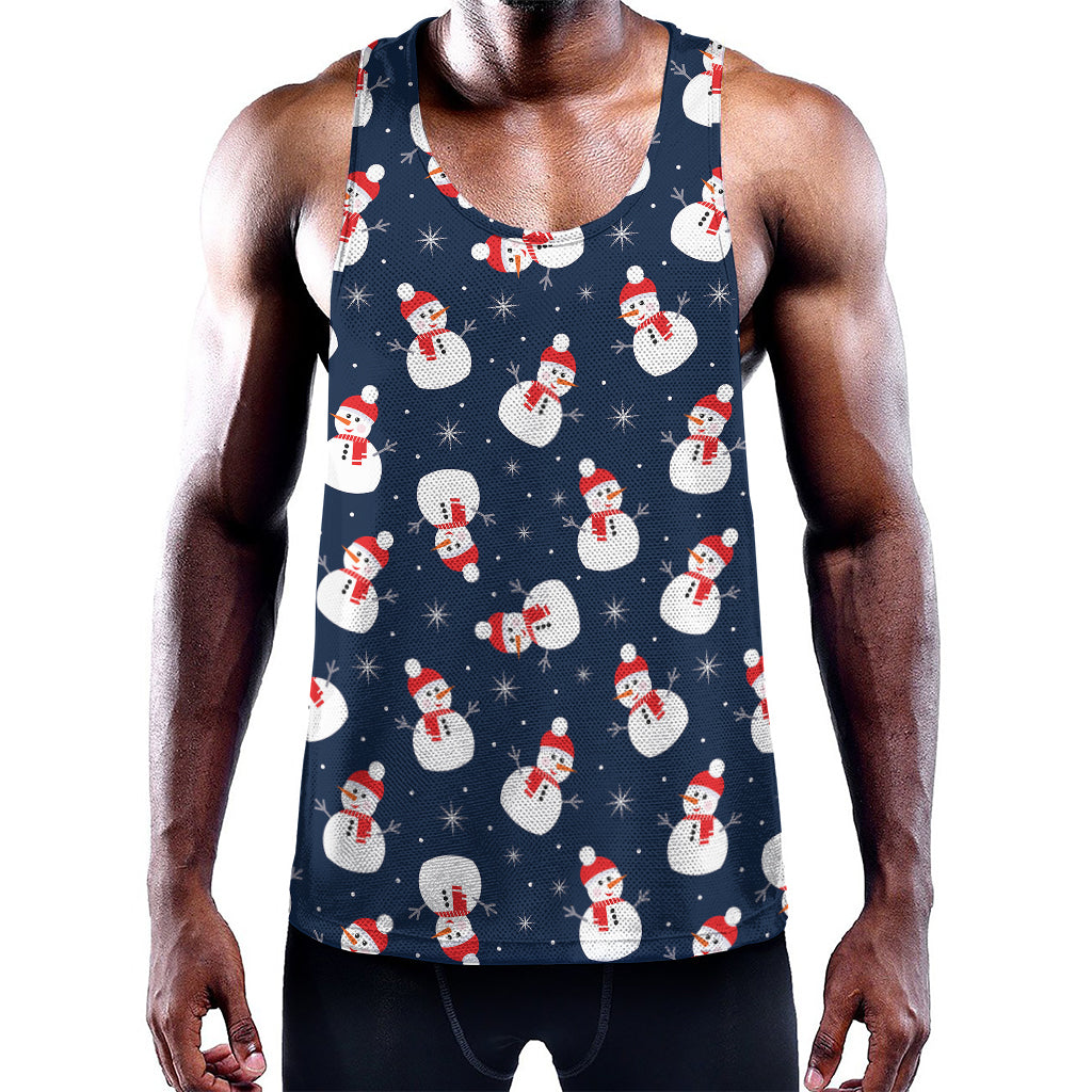 Xmas Snowman Pattern Print Training Tank Top