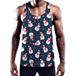Xmas Snowman Pattern Print Training Tank Top