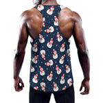 Xmas Snowman Pattern Print Training Tank Top