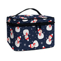 Xmas Snowman Pattern Print Travel Makeup Bag