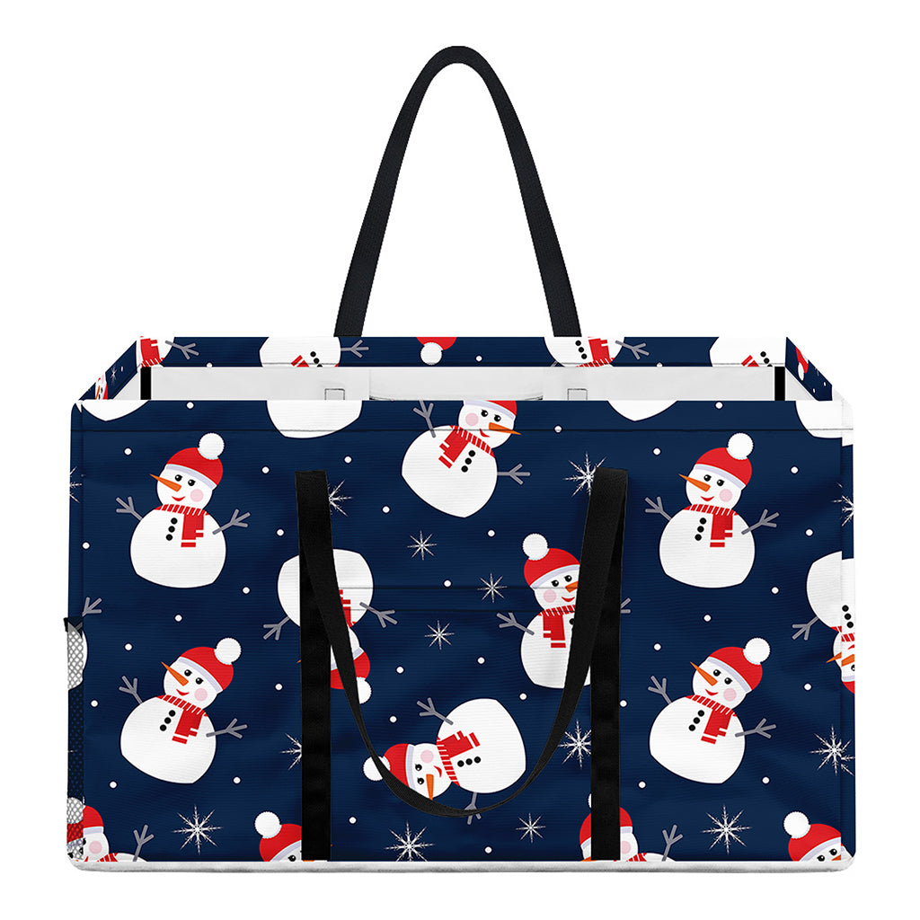 Xmas Snowman Pattern Print Utility Tote Bag