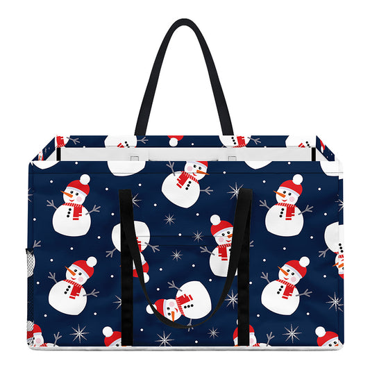 Xmas Snowman Pattern Print Utility Tote Bag