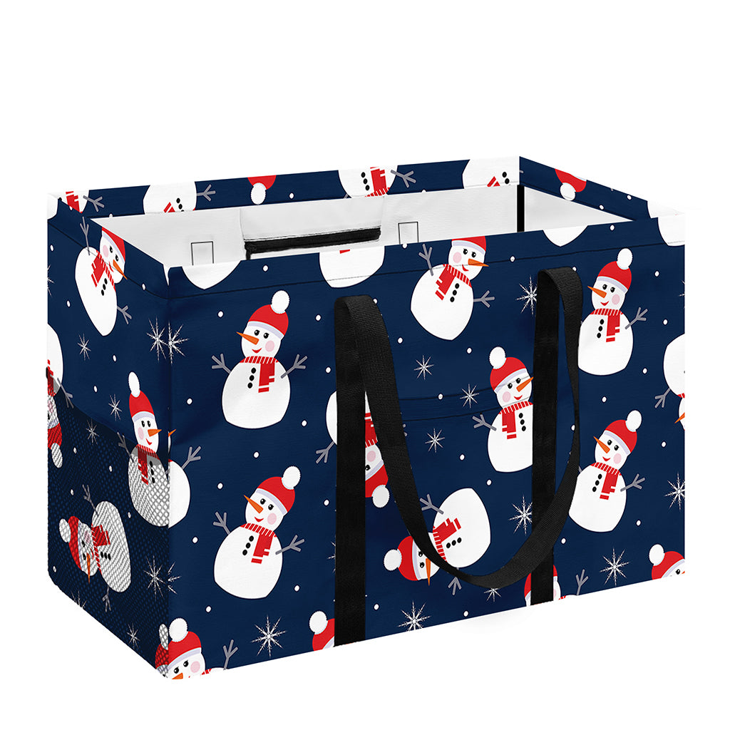 Xmas Snowman Pattern Print Utility Tote Bag