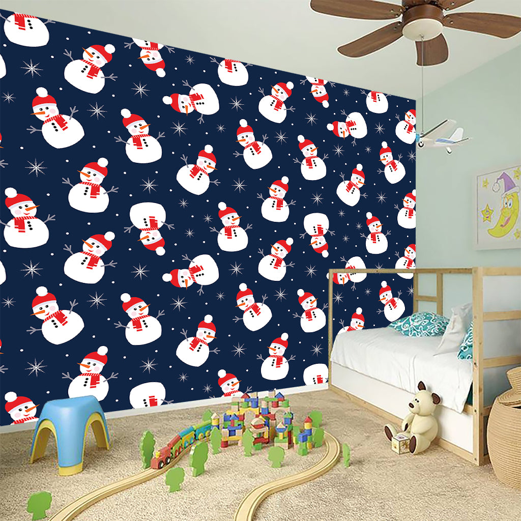 Xmas Snowman Pattern Print Wall Sticker