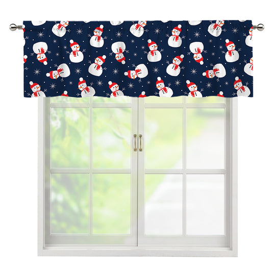 Xmas Snowman Pattern Print Window Valance