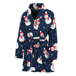 Xmas Snowman Pattern Print Women's Bathrobe