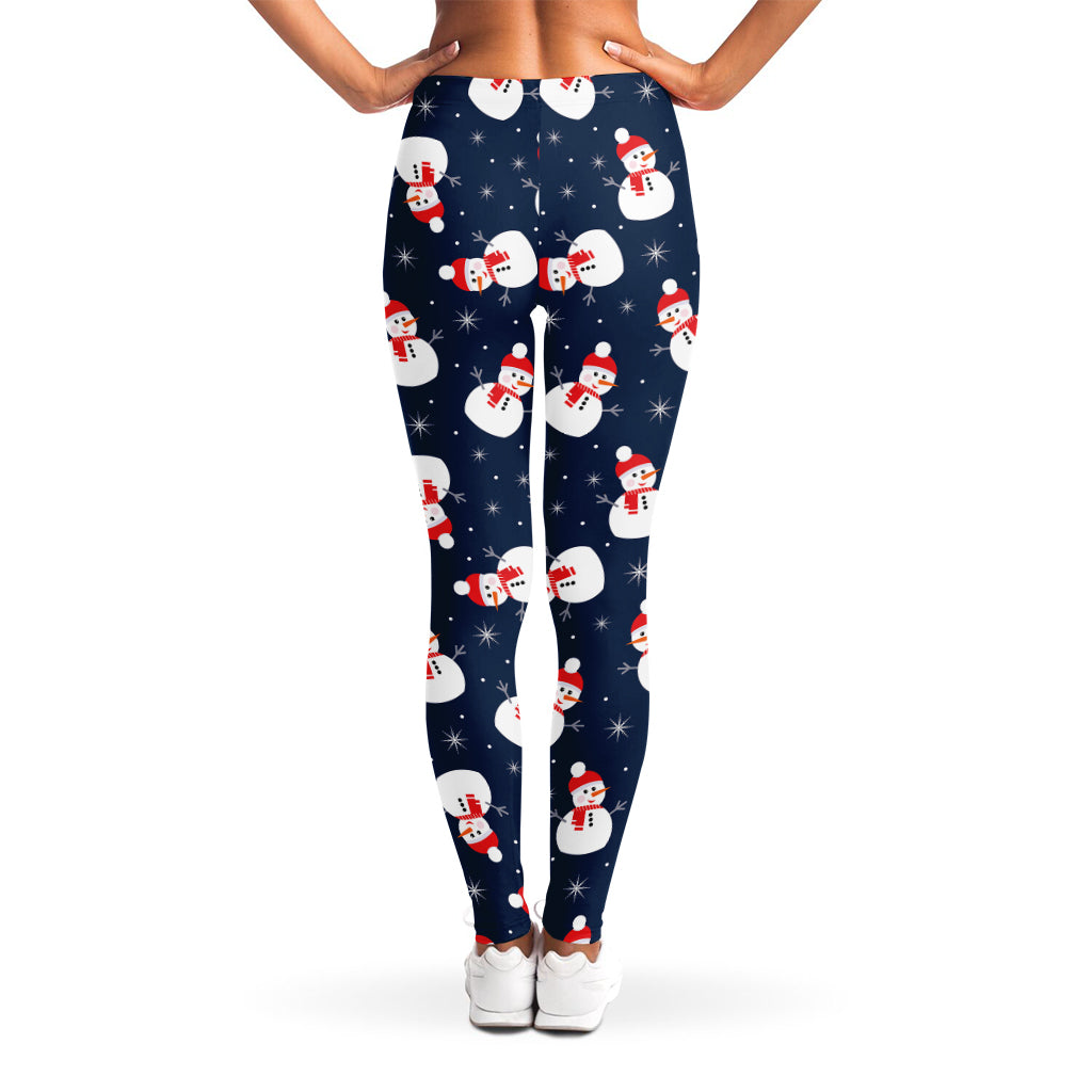 Xmas Snowman Pattern Print Women's Leggings