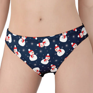 Xmas Snowman Pattern Print Women's Panties