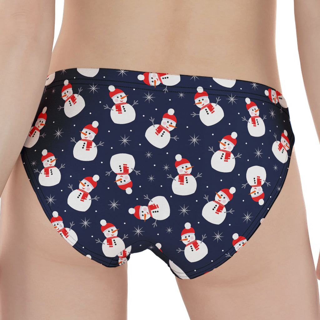 Xmas Snowman Pattern Print Women's Panties