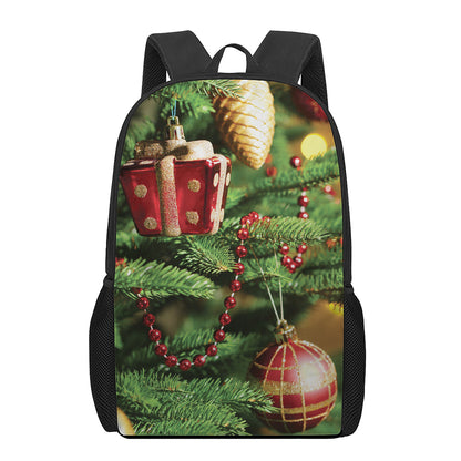 Xmas Tree Print 17 Inch Backpack