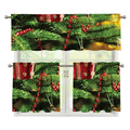 Xmas Tree Print 3 Piece Kitchen Curtains